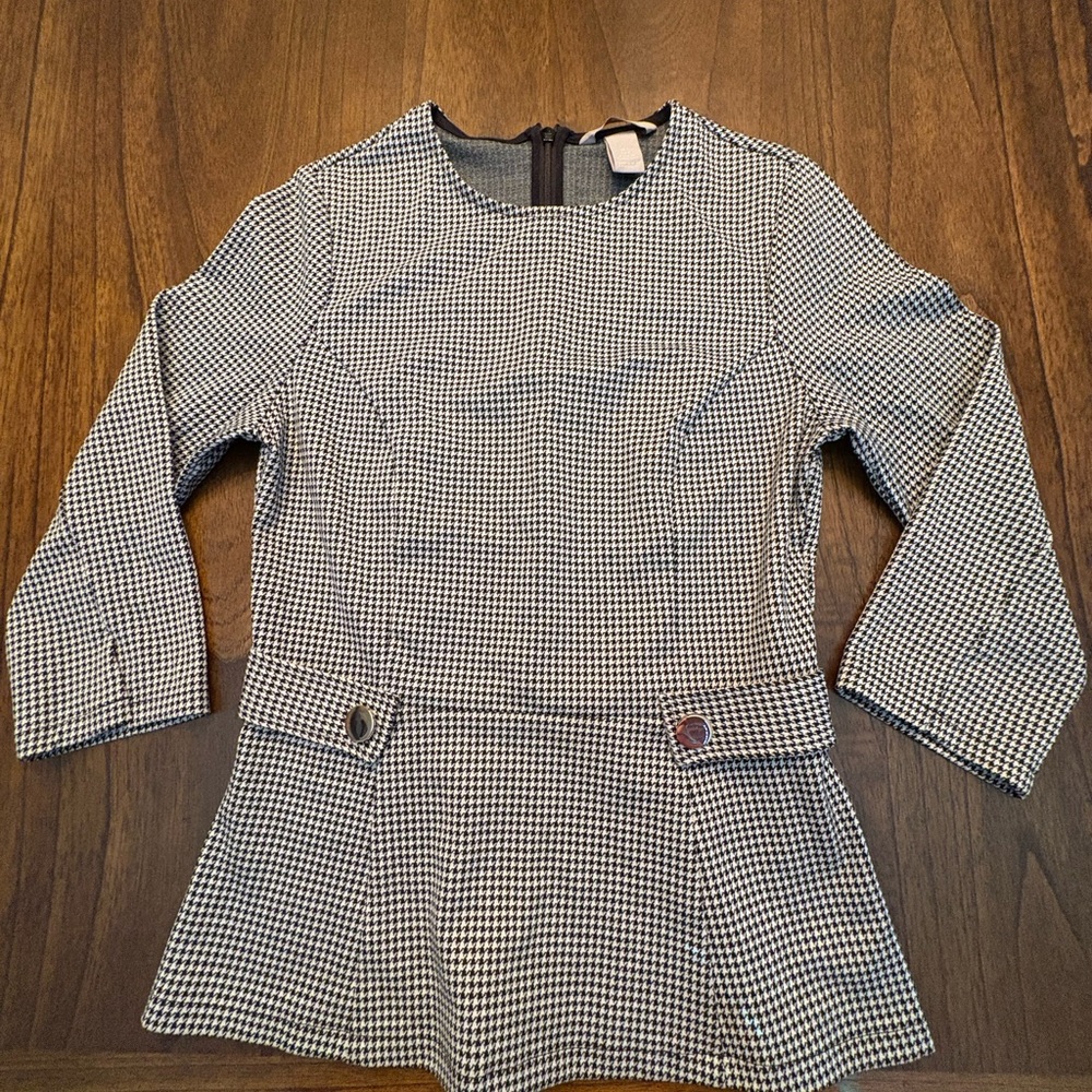 H&M Black and White Checkered Blouse